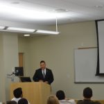 Dr. Wang giving a lecture